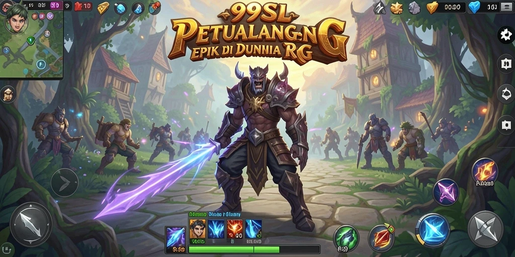 Tampilan gameplay seru dalam 99SL dengan karakter RPG yang beragam.