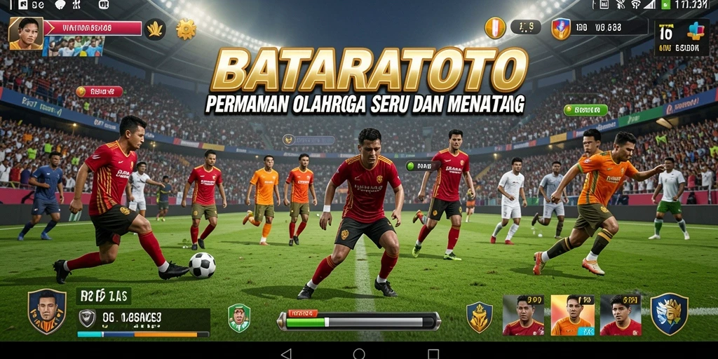 Screenshot utama menunjukkan gameplay seru dalam olahraga.