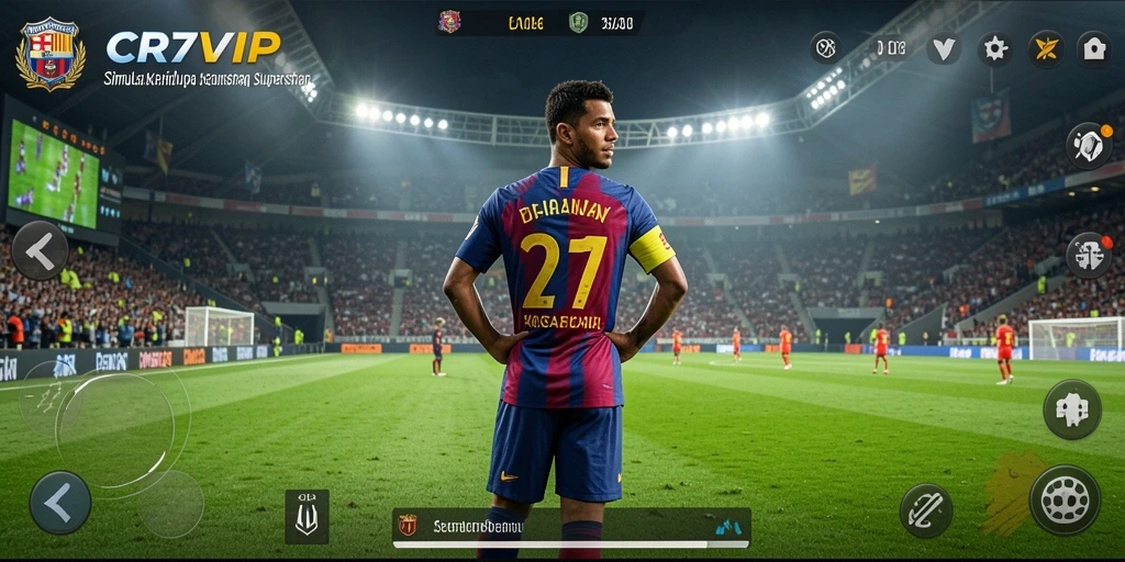 Screenshot gameplay menunjukkan pengalaman seru dalam permainan CR7VIP.