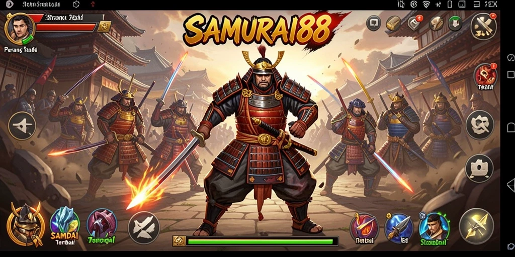 Tampilan menarik dan menegangkan dari gameplay SAMURAI88.