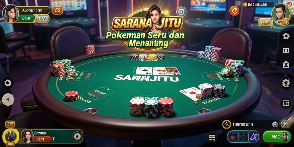 Screenshot gameplay SARANAJITU yang menunjukkan momen seru dalam bermain Poker.