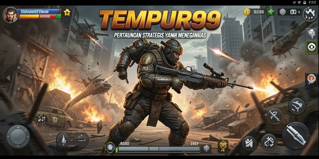 Tampilan gameplay TEMPUR99 yang strategis dan mendebarkan.