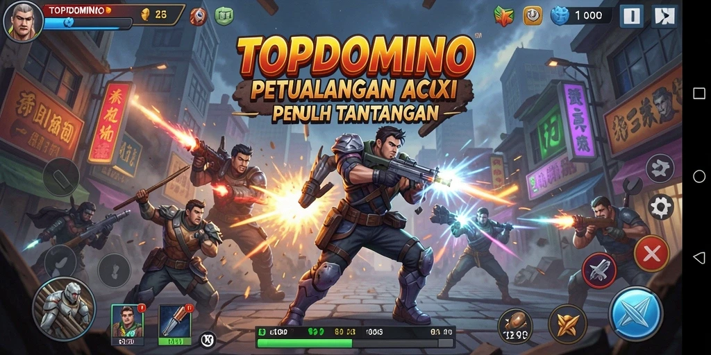 Tampilan gamplay action yang mendebarkan dan penuh tantangan di TOPDOMINO.